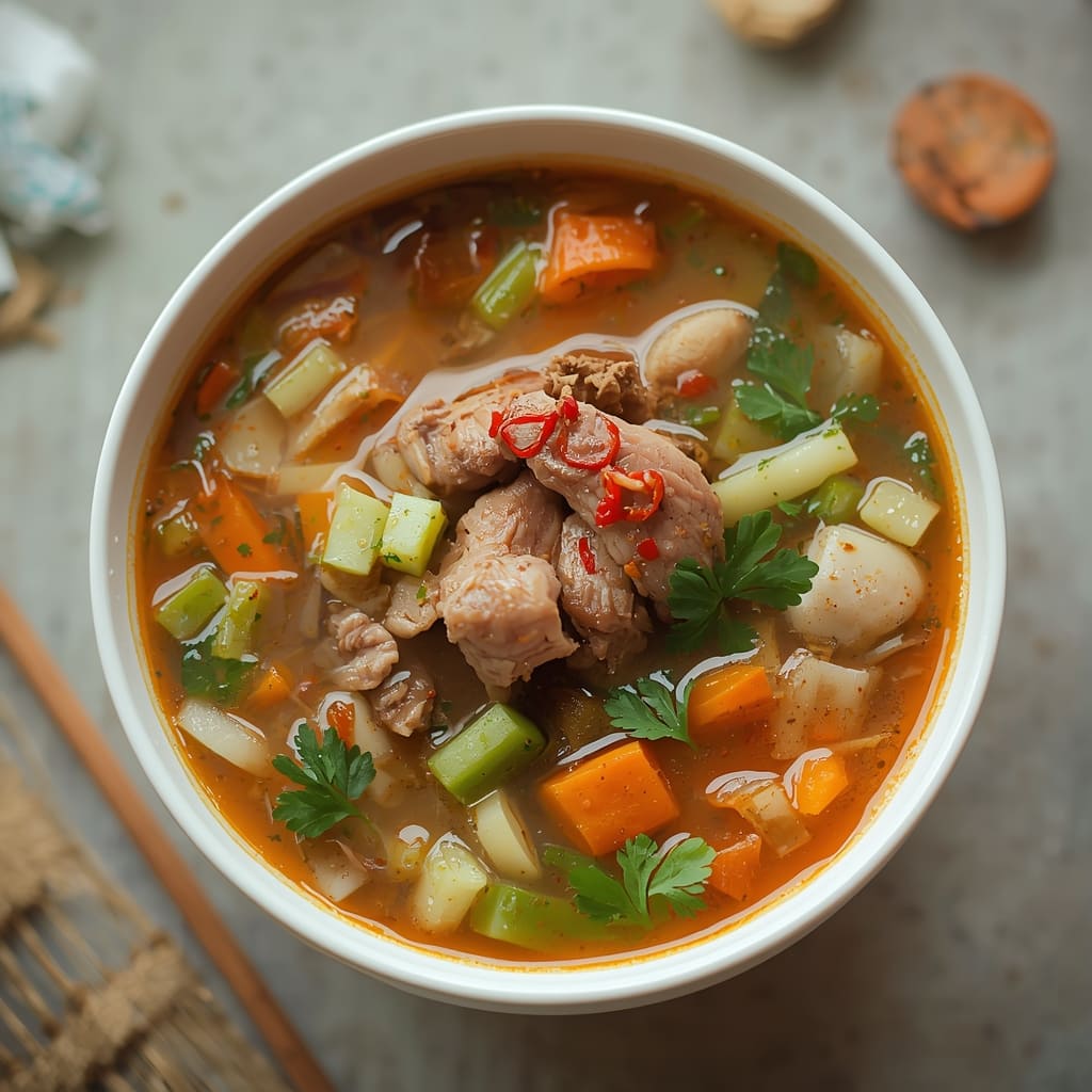 Sop Ayam di Warteg Warmo Tebet